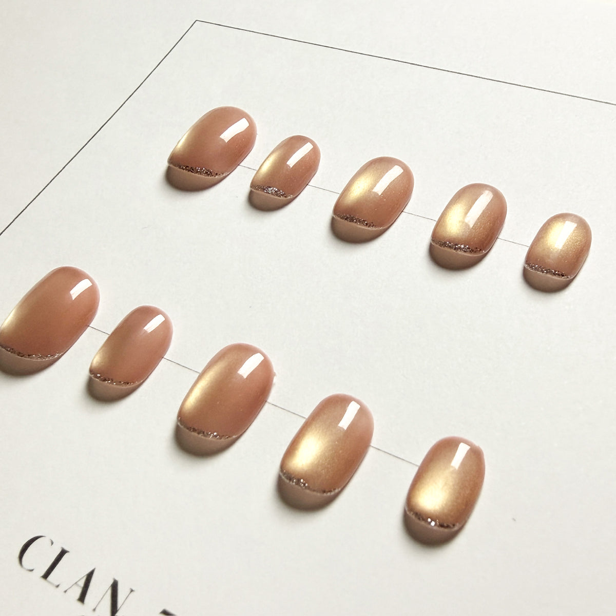 Peachy Silver Tips (Squoval)